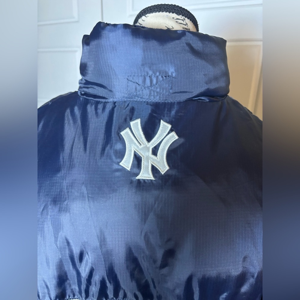 New York Yankees Navy Hoodie Full-Zip Puffer Jacket Size XL/EX - Picture 3 of 8